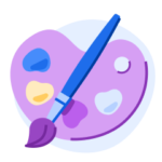 An illustration of a painter's pallette with a paintbrush, representing the difference between STEM vs. STEAM.