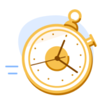 An illustration of a stopwatch, illustrating IELTS preparation material.