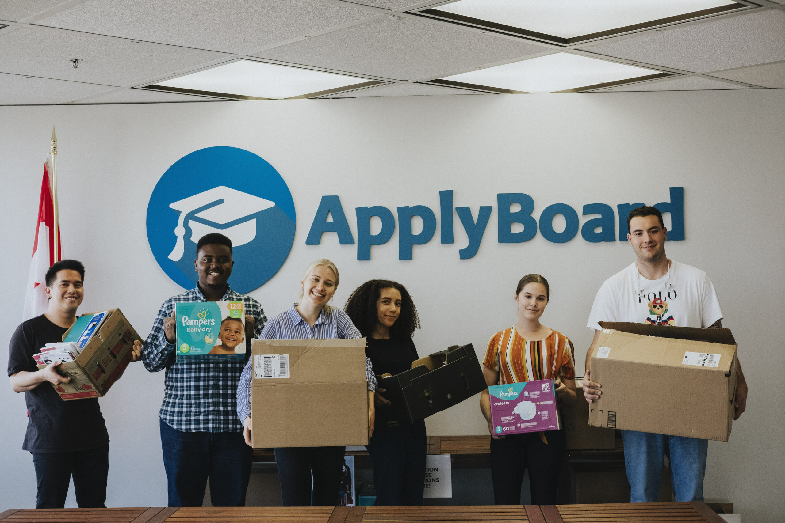 ApplyBoard staff collecting donations for Reception House