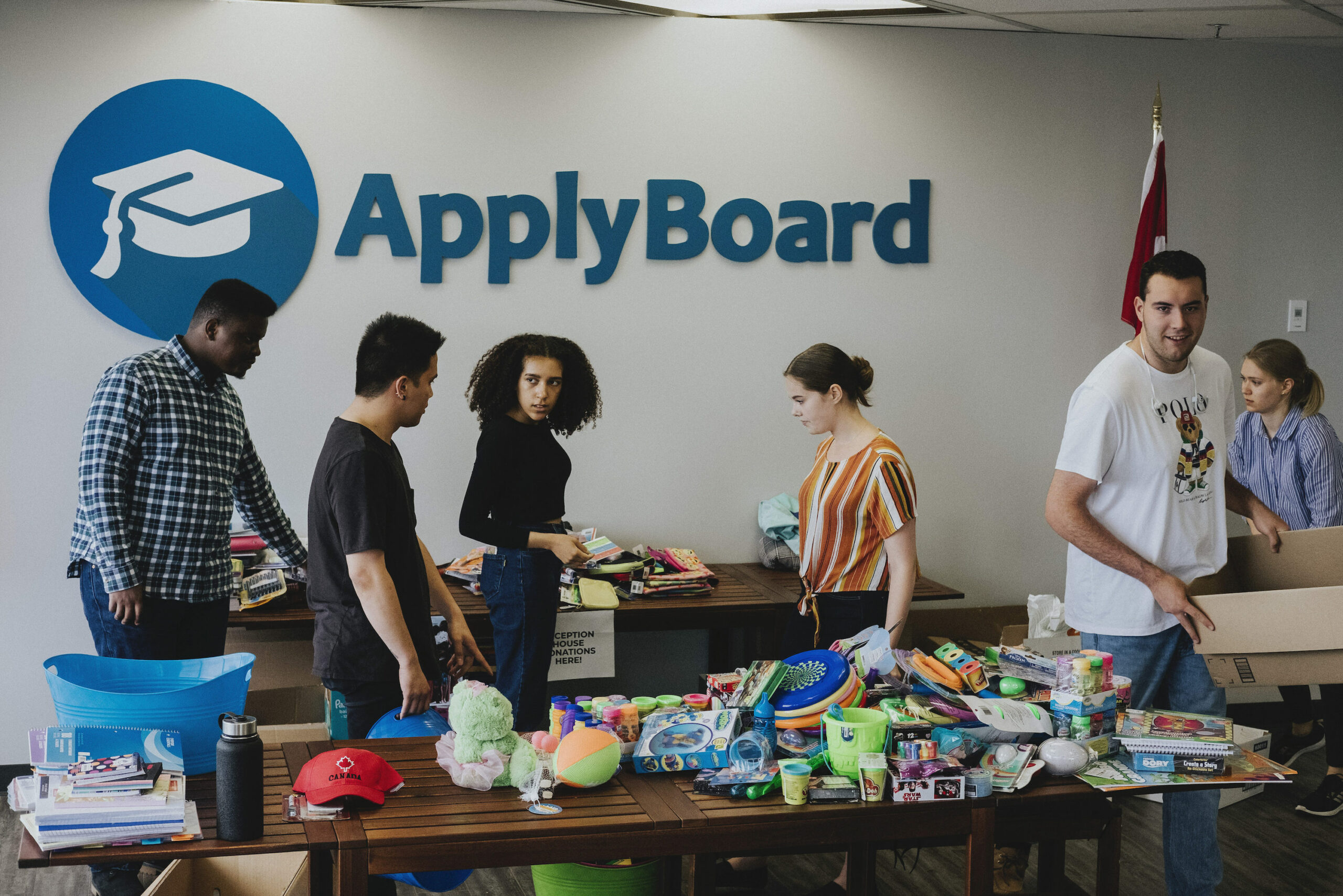 Co-op students collecting donations during Refugee Week