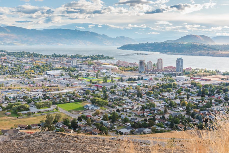 Aerial photo of Kelowna, British Columbia