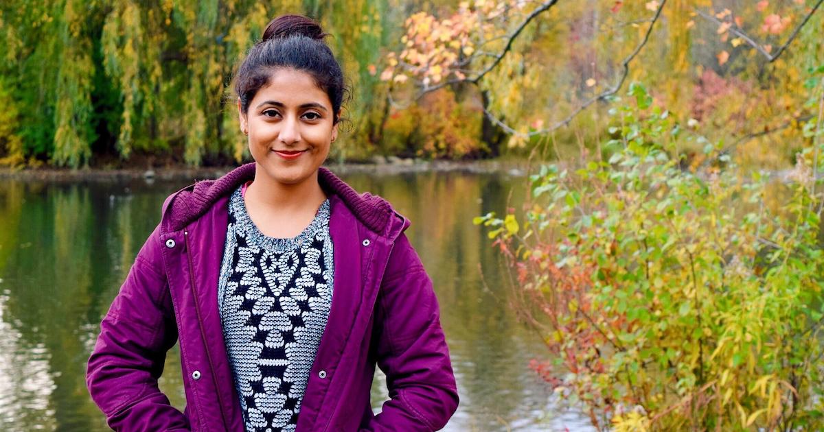 Jobanmeet Kaur by river and trees