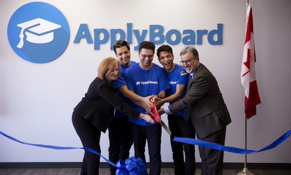 Ribbon-cutting at the grand opening of ApplyBoard's new office