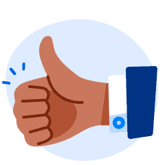 An illustration of someone giving the thumbs up.