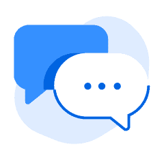 An illustration of speech bubbles, representing IELTS exam practice.