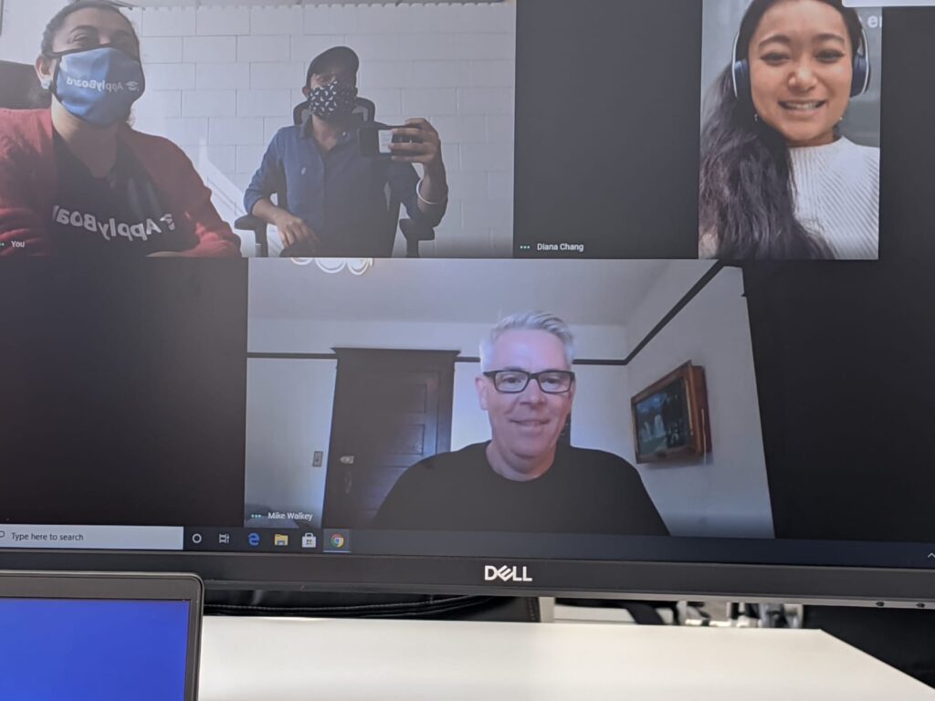 Diana and colleagues on a video call