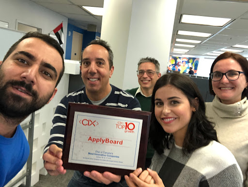 Uri and colleagues celebrate ApplyBoard's CIX Top 10 Growth award
