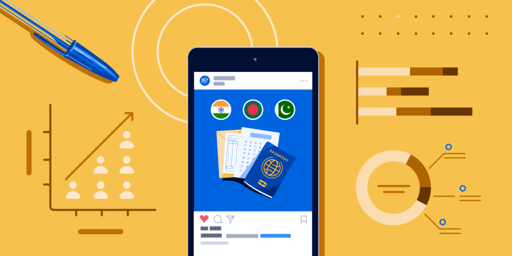 Header for South Asia AI blog showing a cell phone with travel documents, a pen, and some generic graphs