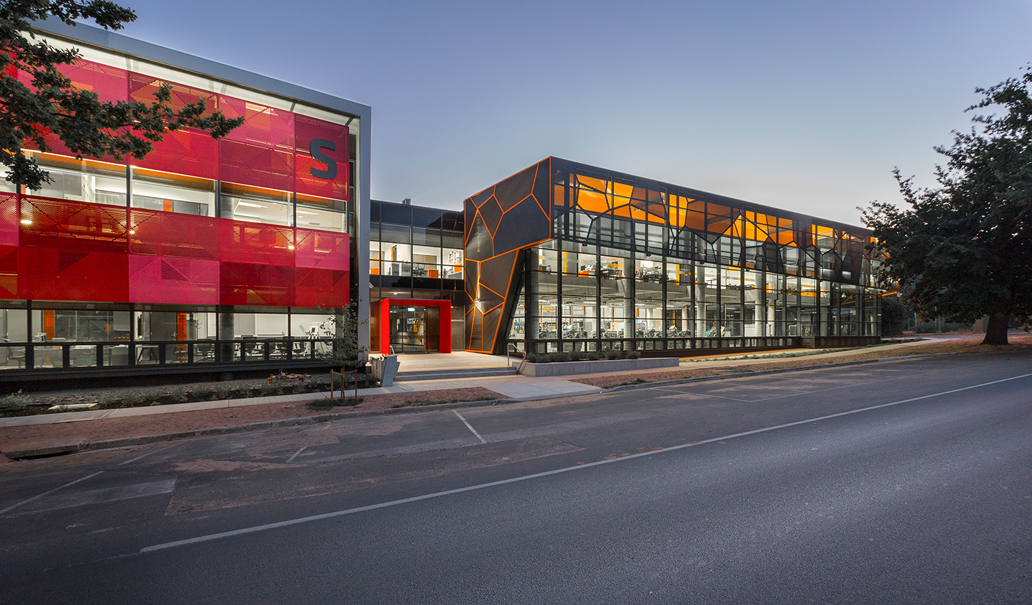 Federation University building at dusk