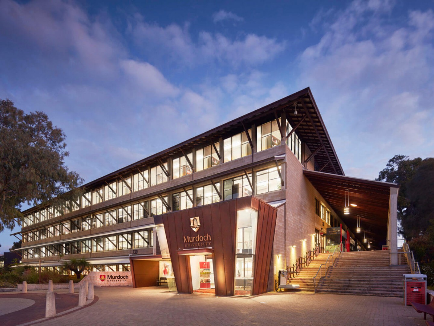 Murdoch University campus at dusk