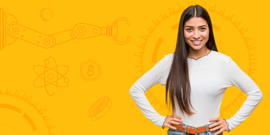 Photograph of woman student standing with hands on hips