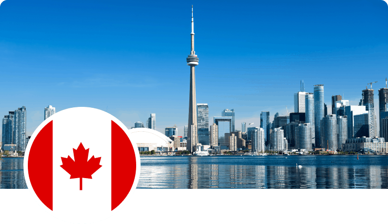 Photo of CN Tower and Canada flag