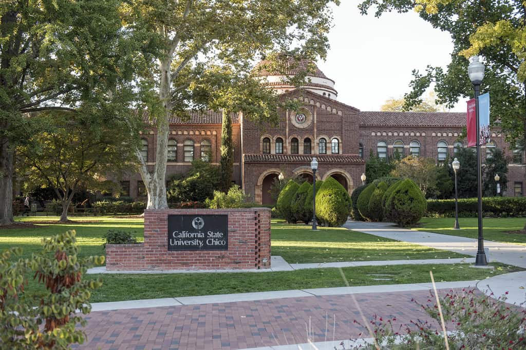 A photo of California State University, Chico campus.