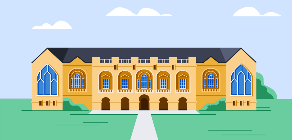 An illustration of a school.