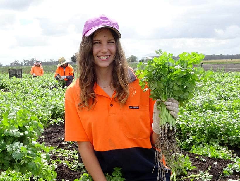 A photo of a female agricultural worker.