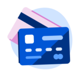 An illustration of two credit cards.