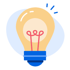 An illustration of a light bulb to represent the question of 