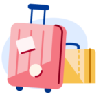 An illustration of travel luggage.