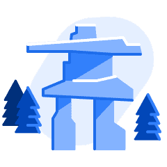 An illustration of a Canadian Inukshuk.