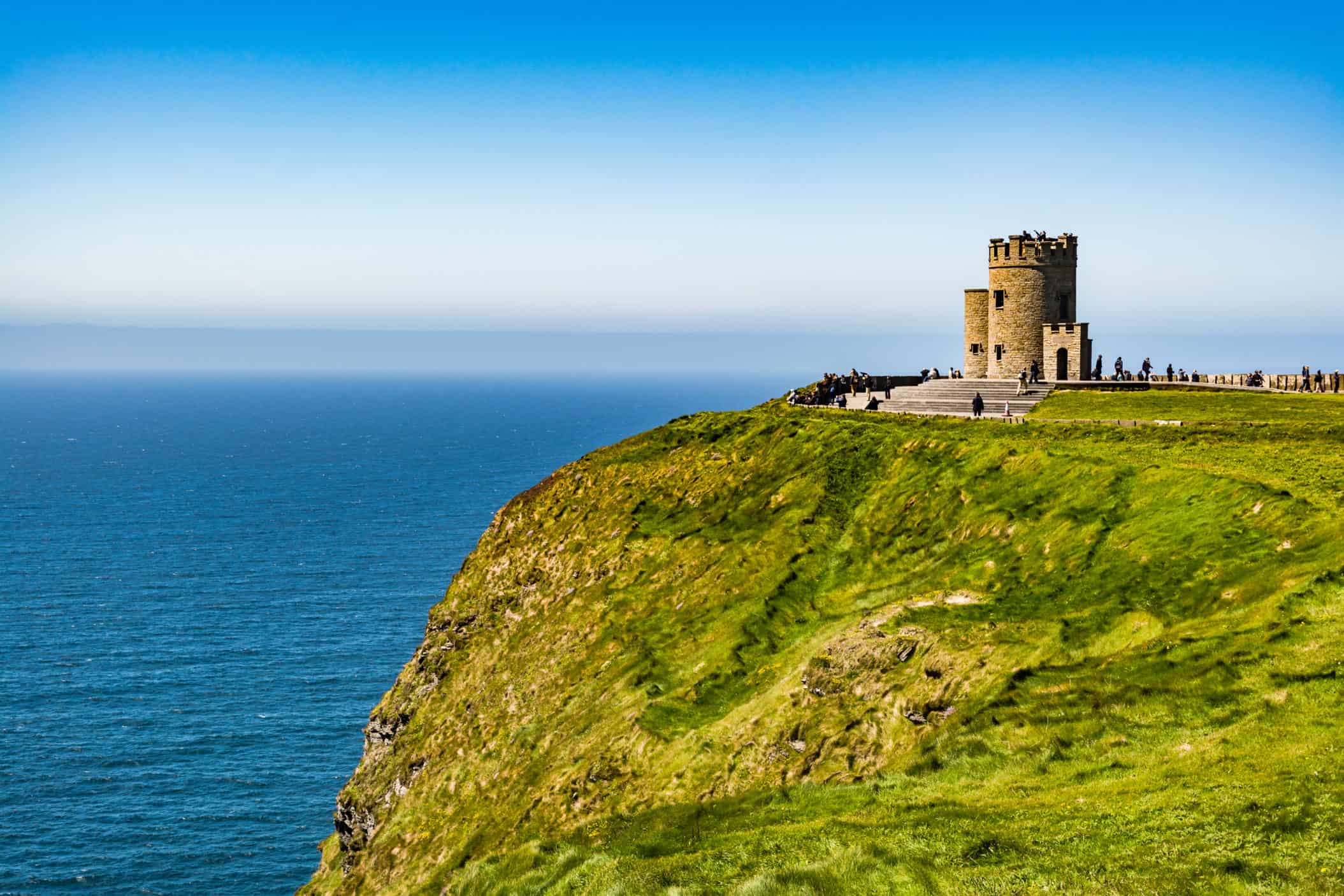 A photo of an Irish castle by the water.