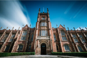 A photograph of Queenâs University Belfast's main campus.