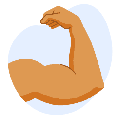 An illustration of a strong arm flexing.