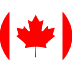 Round illustration of a partial Canadian flag