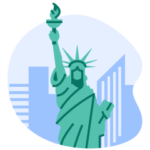 An illustration of the Statue of Liberty.