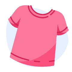 An illustration of a pink t-shirt.