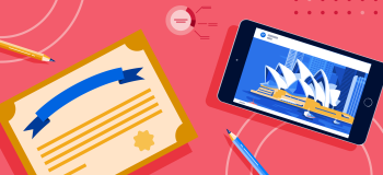 AI Australia Tertiary Education article banner featuring a certificate and a phone showing a picture of the Sydney Opera House