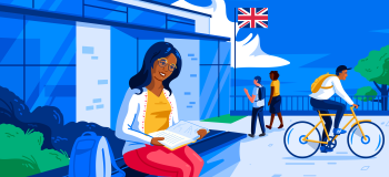 Illustration of woman reading